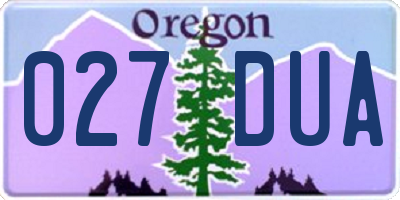 OR license plate 027DUA