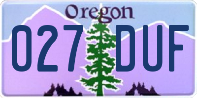 OR license plate 027DUF