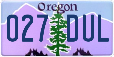 OR license plate 027DUL