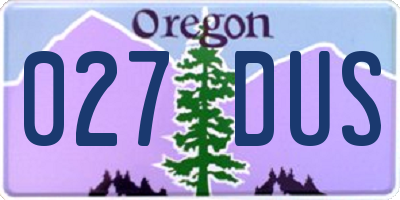 OR license plate 027DUS