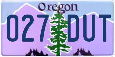 OR license plate 027DUT