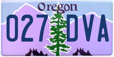 OR license plate 027DVA