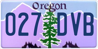 OR license plate 027DVB