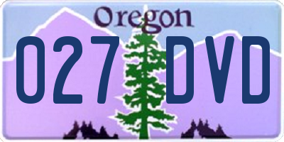 OR license plate 027DVD