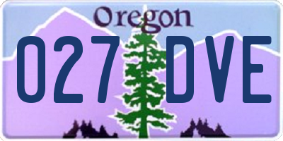OR license plate 027DVE