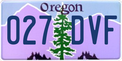 OR license plate 027DVF
