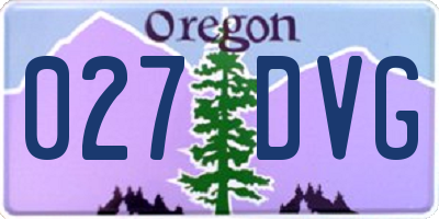 OR license plate 027DVG