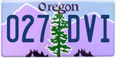 OR license plate 027DVI