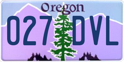 OR license plate 027DVL