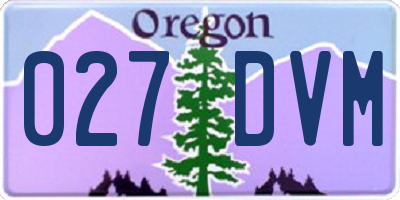OR license plate 027DVM