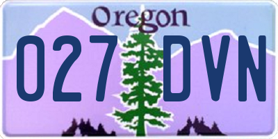OR license plate 027DVN