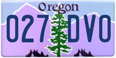 OR license plate 027DVO