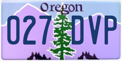 OR license plate 027DVP