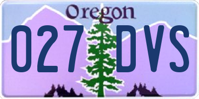 OR license plate 027DVS