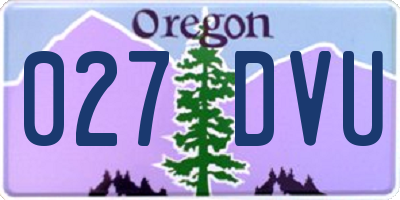 OR license plate 027DVU