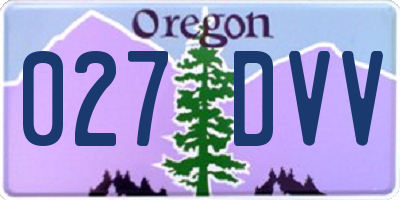 OR license plate 027DVV