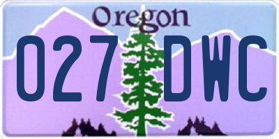 OR license plate 027DWC