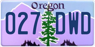 OR license plate 027DWD