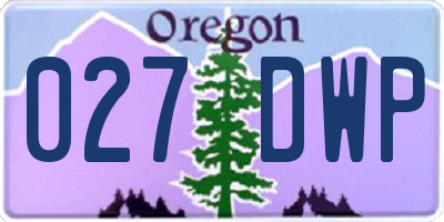 OR license plate 027DWP