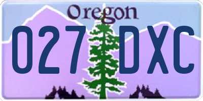 OR license plate 027DXC