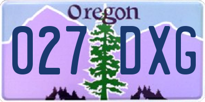 OR license plate 027DXG