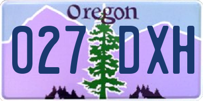 OR license plate 027DXH