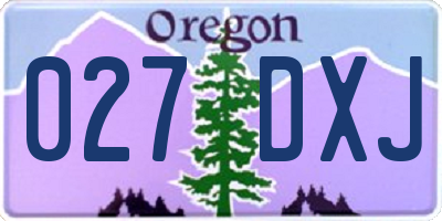 OR license plate 027DXJ