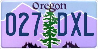 OR license plate 027DXL