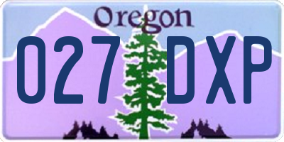 OR license plate 027DXP
