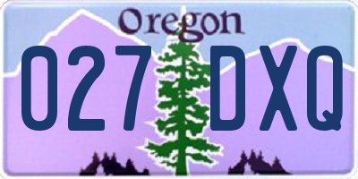 OR license plate 027DXQ