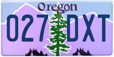 OR license plate 027DXT