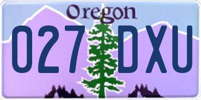 OR license plate 027DXU