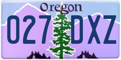 OR license plate 027DXZ