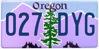 OR license plate 027DYG