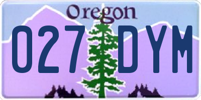 OR license plate 027DYM