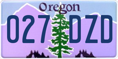 OR license plate 027DZD