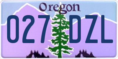 OR license plate 027DZL