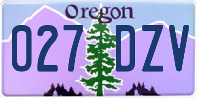 OR license plate 027DZV