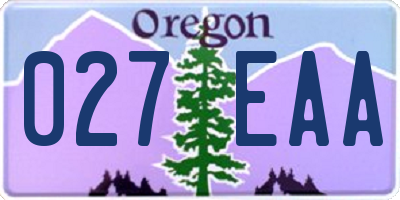 OR license plate 027EAA