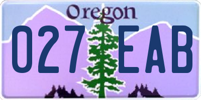 OR license plate 027EAB