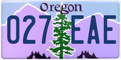 OR license plate 027EAE