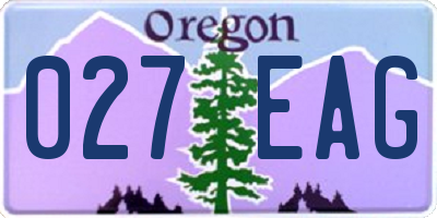 OR license plate 027EAG