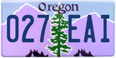 OR license plate 027EAI