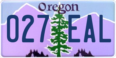 OR license plate 027EAL
