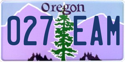 OR license plate 027EAM