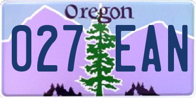 OR license plate 027EAN