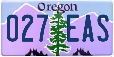 OR license plate 027EAS