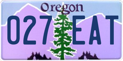 OR license plate 027EAT