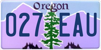 OR license plate 027EAU