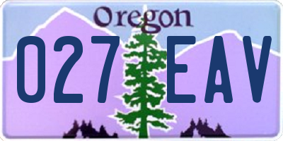 OR license plate 027EAV